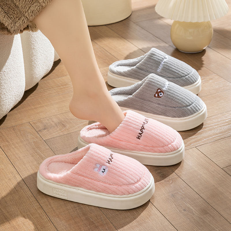 Bunny & Bear Plush Slippers