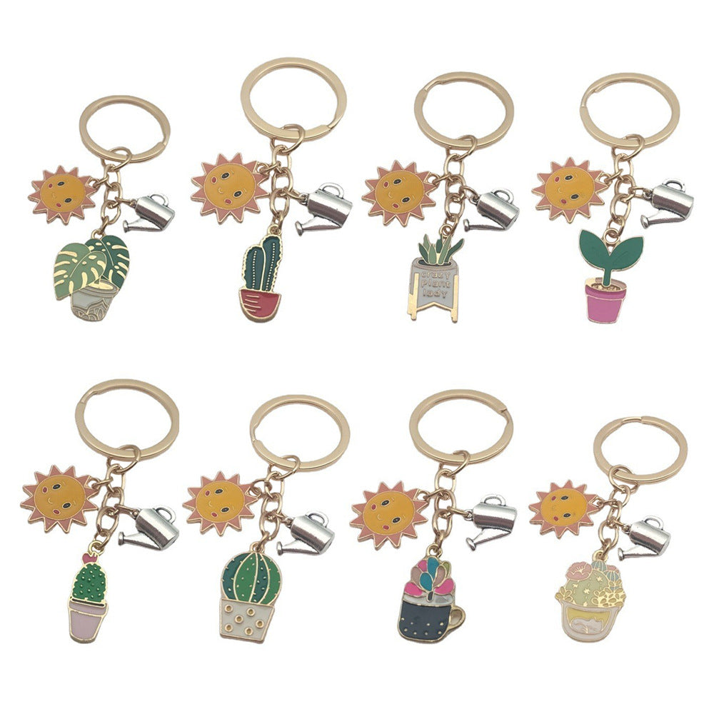 Cactus & Sun Keychain