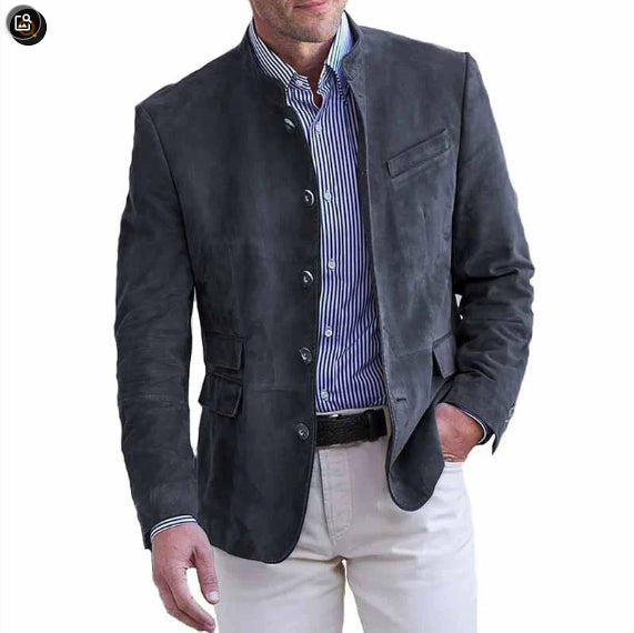 Men's Stand-Collar Casual Blazer