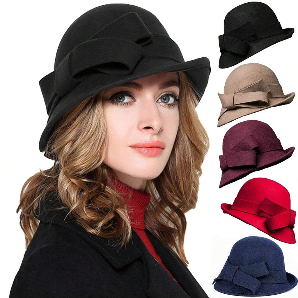 French Retro Wool-Blend Bowler Hat