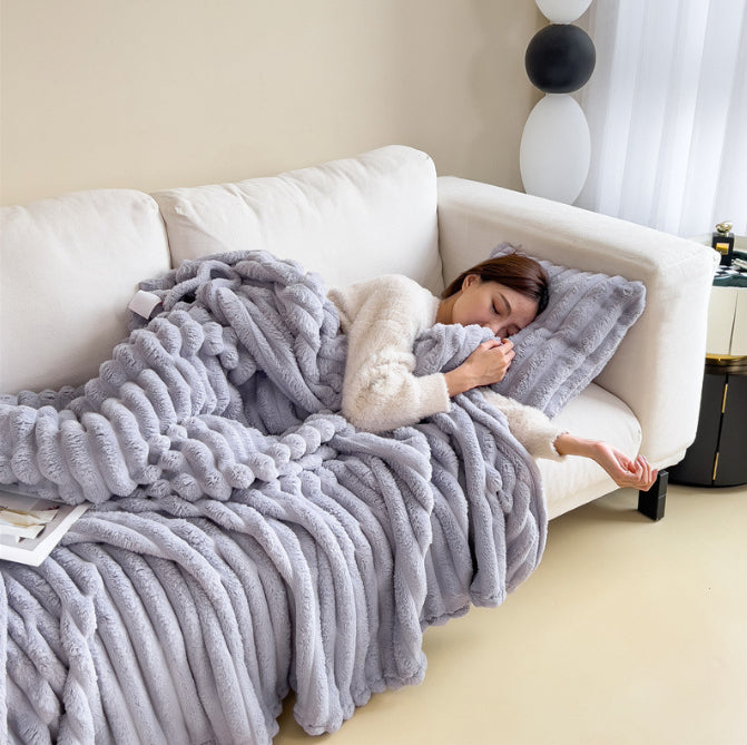 Bubble Faux Fur Throw Blanket