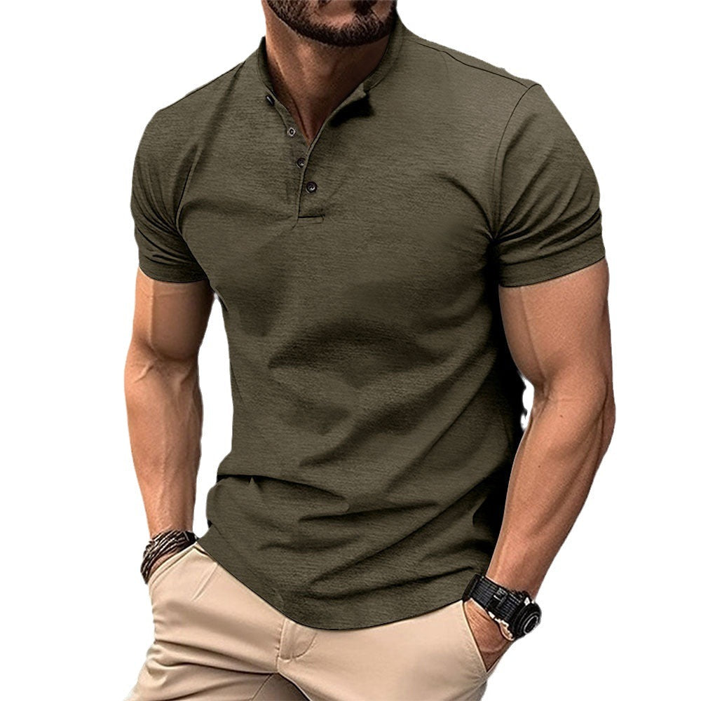Men's Knit Henley Short-Sleeve Shirt