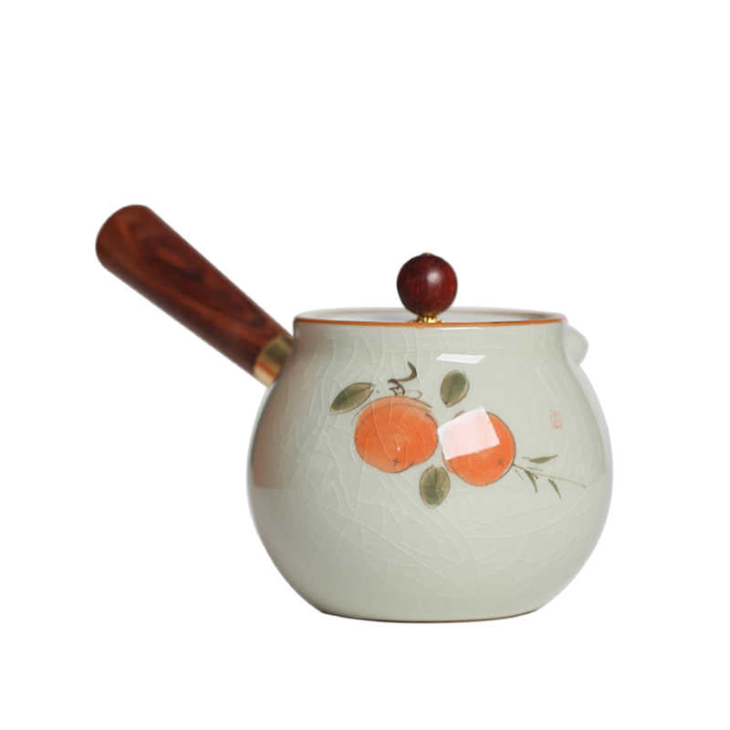 Hand-Painted Persimmon Teapot