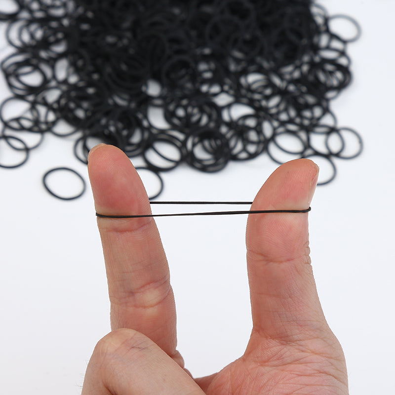Black Elastic Hair Ties (300 Pack)