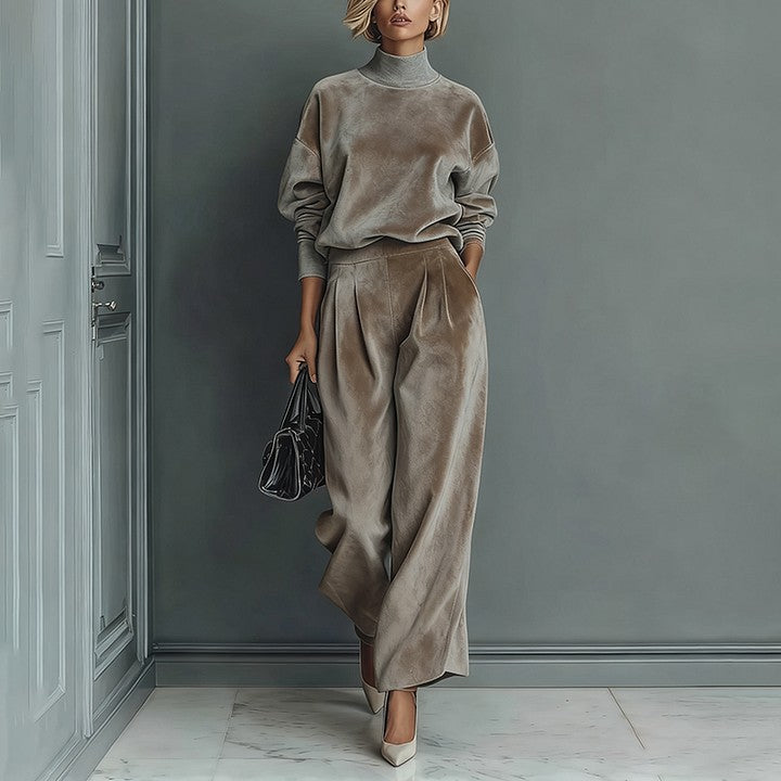 High-Neck Zip Tracksuit Set