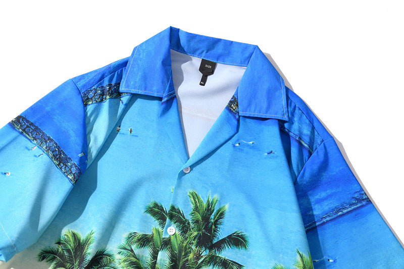 Men's 3D Beach Print Shirt