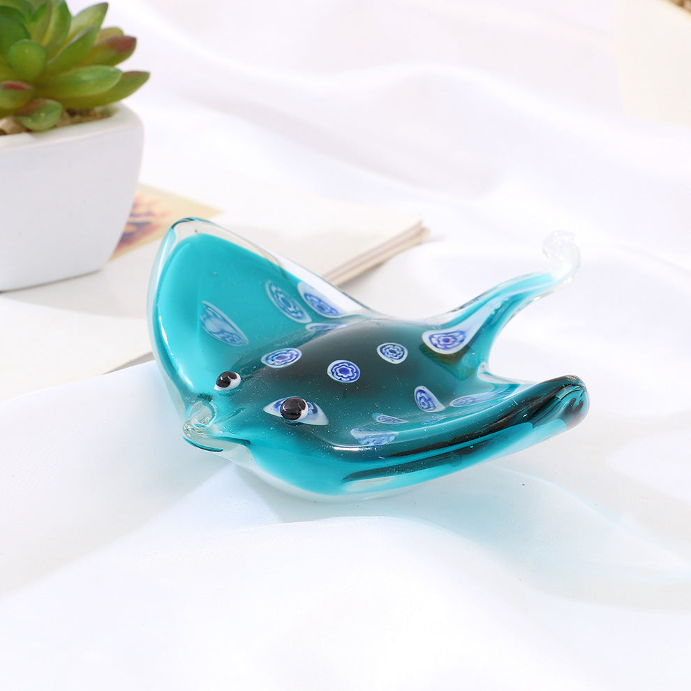 Colored Glass Starfish & Fish Ornament