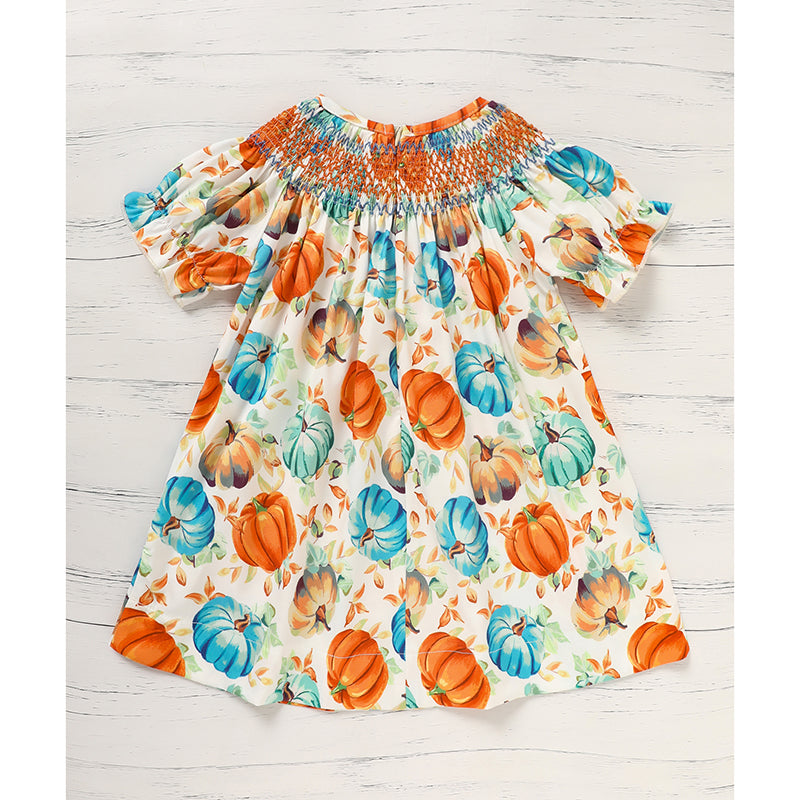 Toddler Pumpkin Smocked Dress