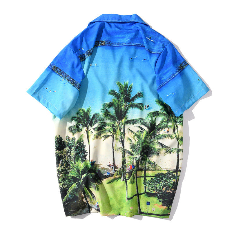 Men's 3D Beach Print Shirt