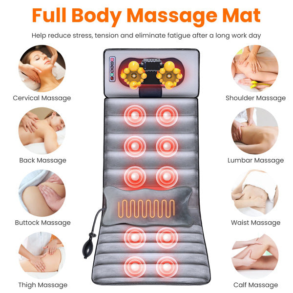 Full-Body Vibrating Massage Mat with Heat