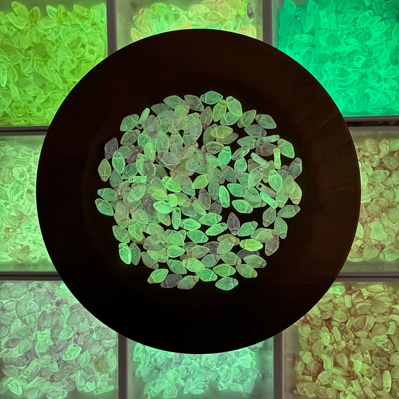 Glow-in-the-Dark Acrylic Leaf Beads