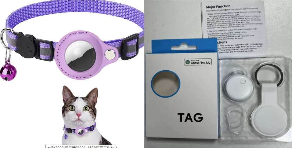 Reflective Collar with AirTag Holder