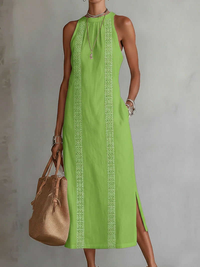 Women's Halter Lace Patchwork Dress