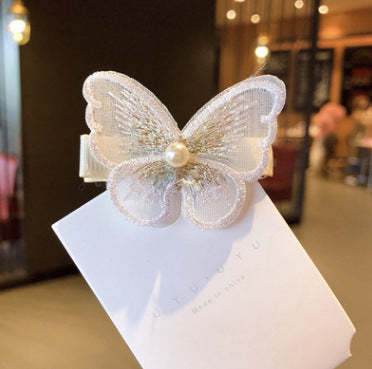 Embroidered Butterfly Pearl Headband