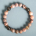 Pink Zebra Stone Beaded Bracelet