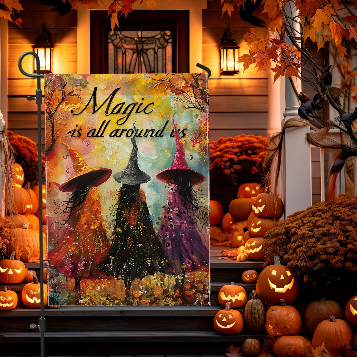 Halloween Linen Garden Flag