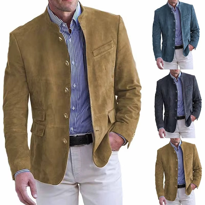 Men's Stand-Collar Casual Blazer