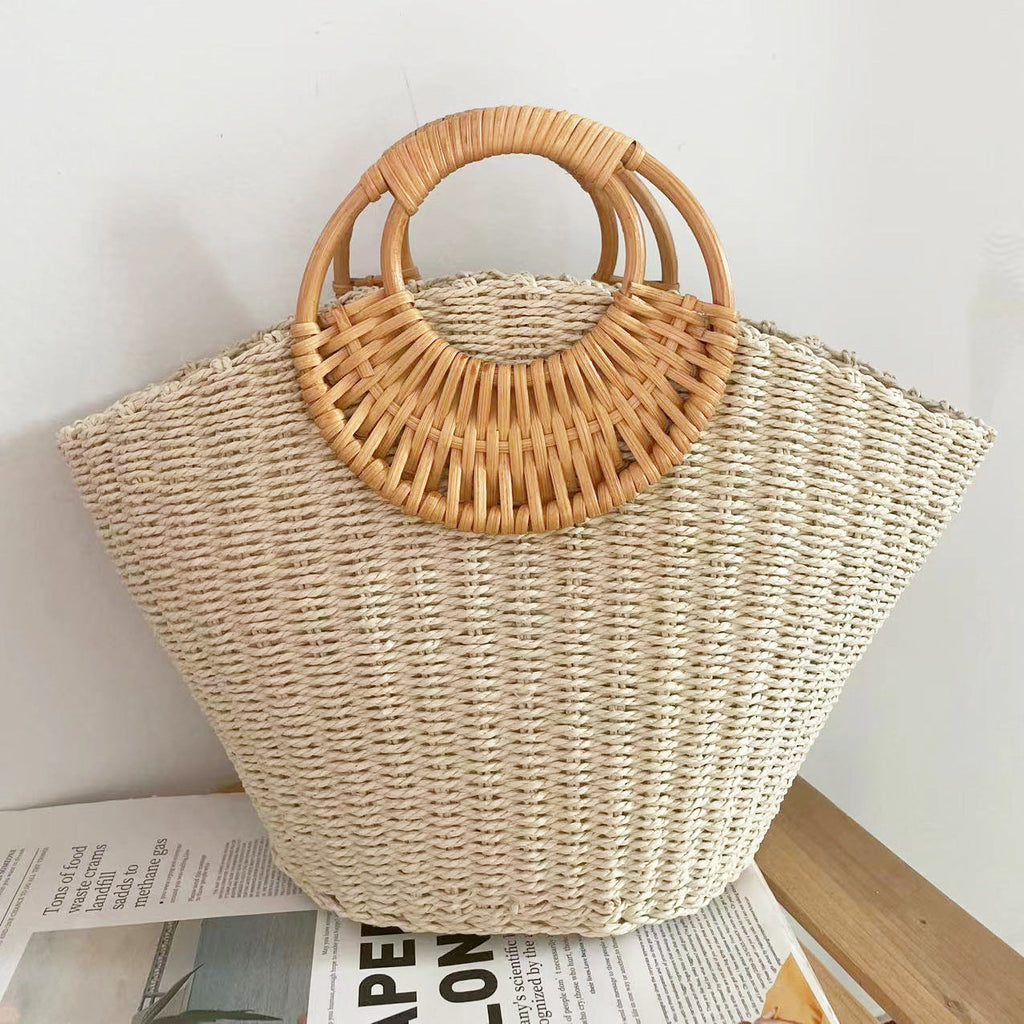 Woven Straw Beach Bag