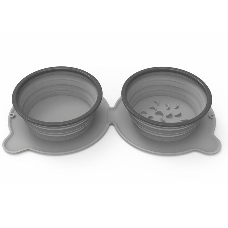 Foldable Silicone Double Pet Bowl