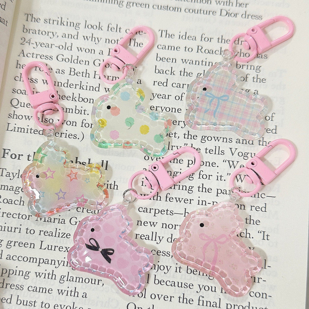 Clear Bunny Keychain