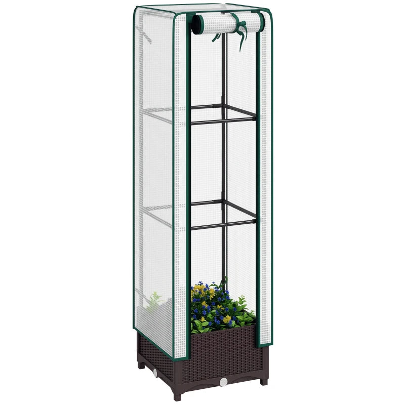 Raised Garden Bed with Greenhouse Cover