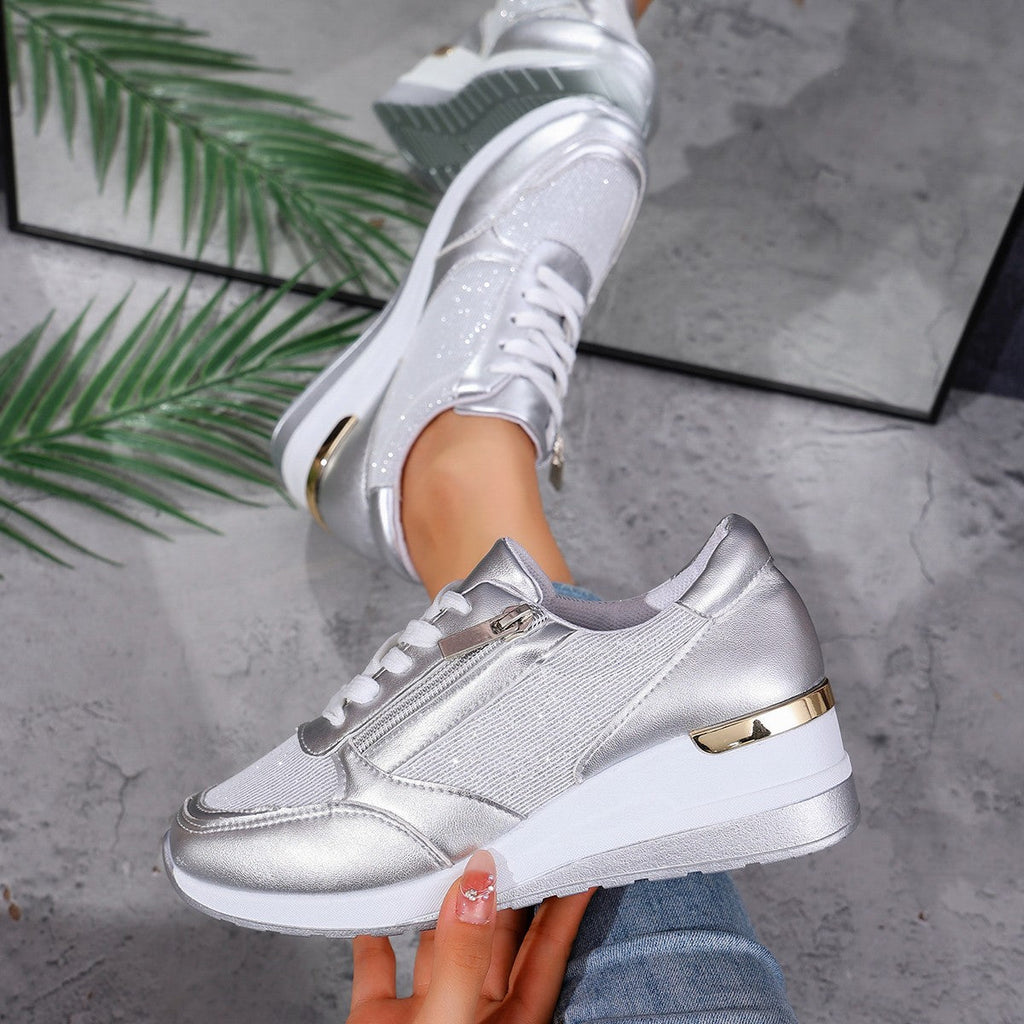Metallic Platform Sneakers