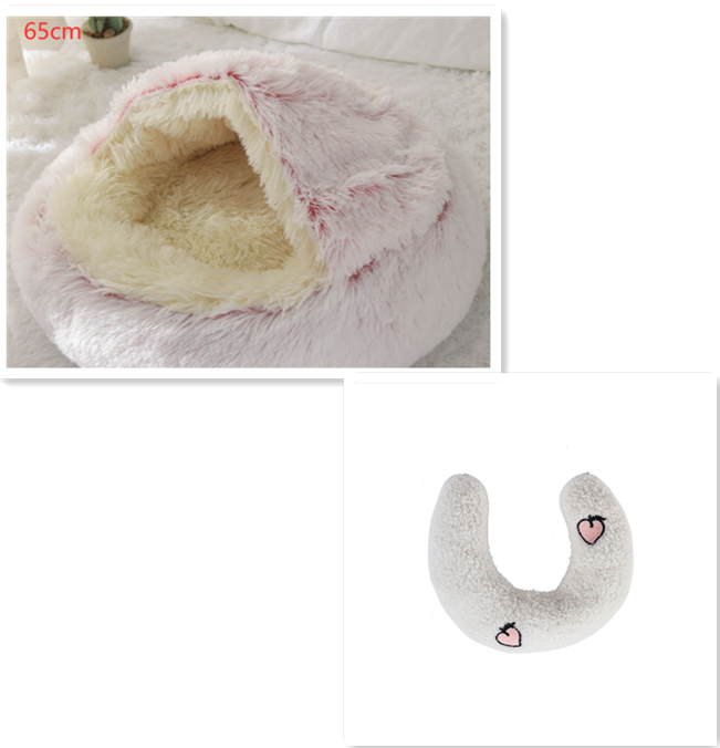 2-in-1 Plush Pet Bed & Cave