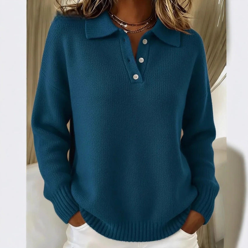 Soft Collared Button Sweater