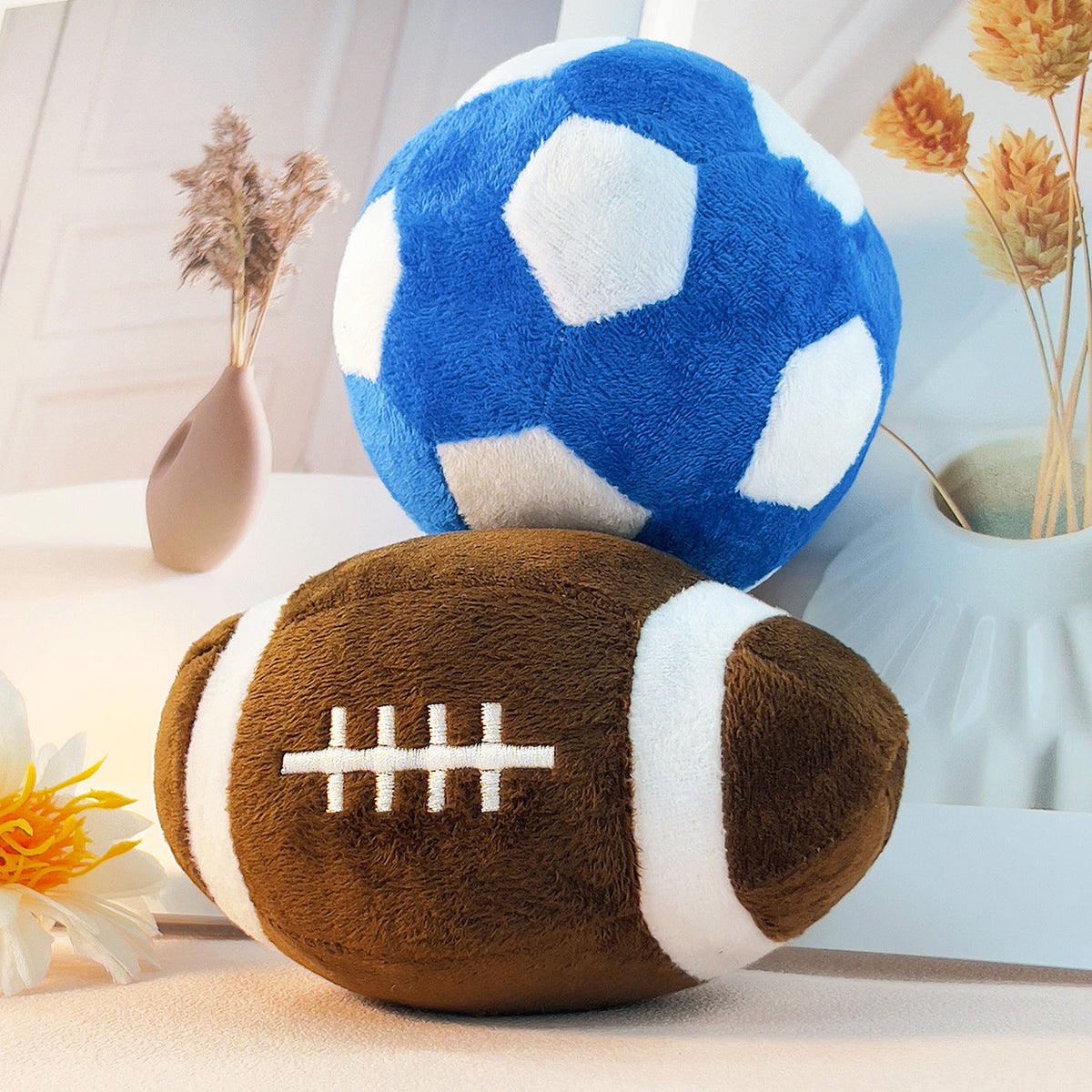 Football & Rugby Plush Dog Toy