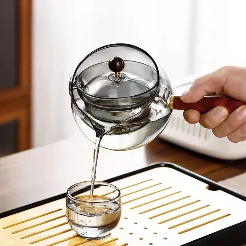 Glass Teapot with Rotating Infuser