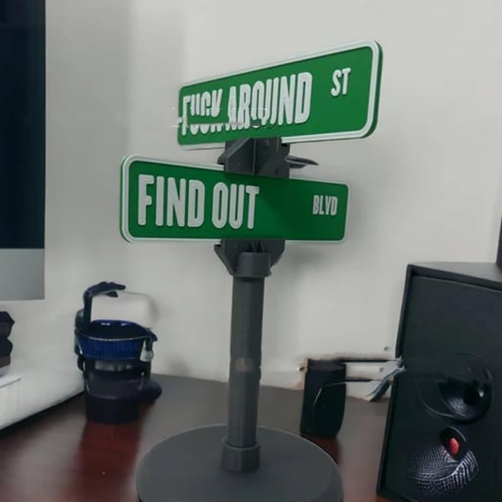 "Find Out" Street Sign Desk Ornament