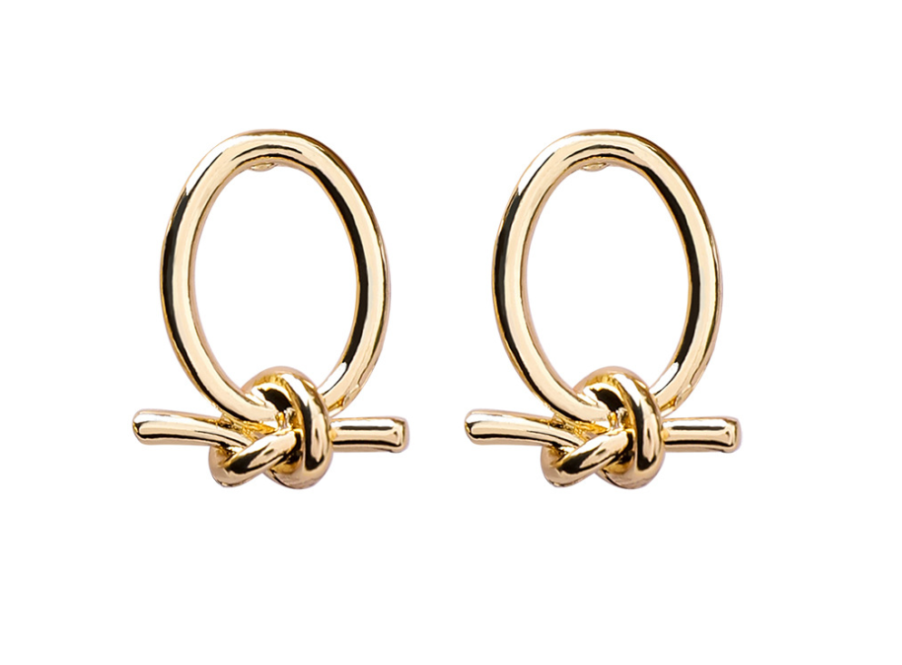 Knotted Oval Stud Earrings