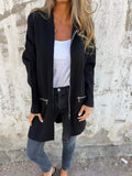 Hooded Zip-Up Cardigan Coat