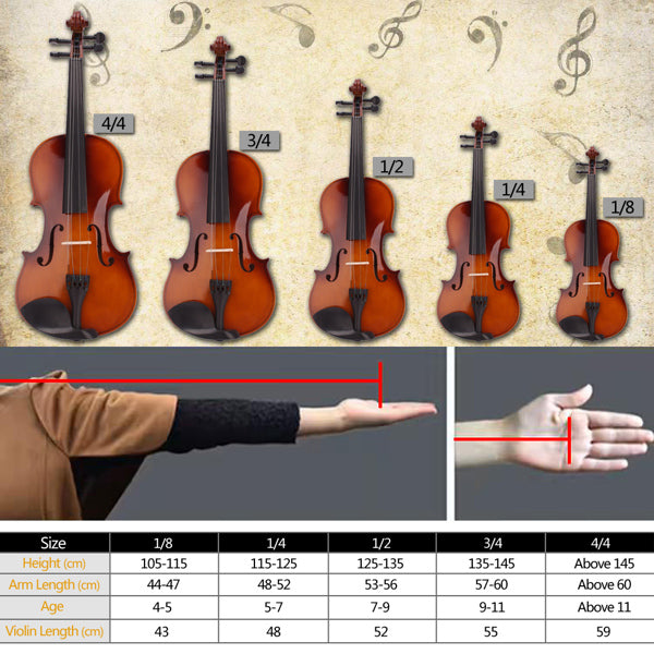 Full-Size 4/4 Acoustic Violin Set