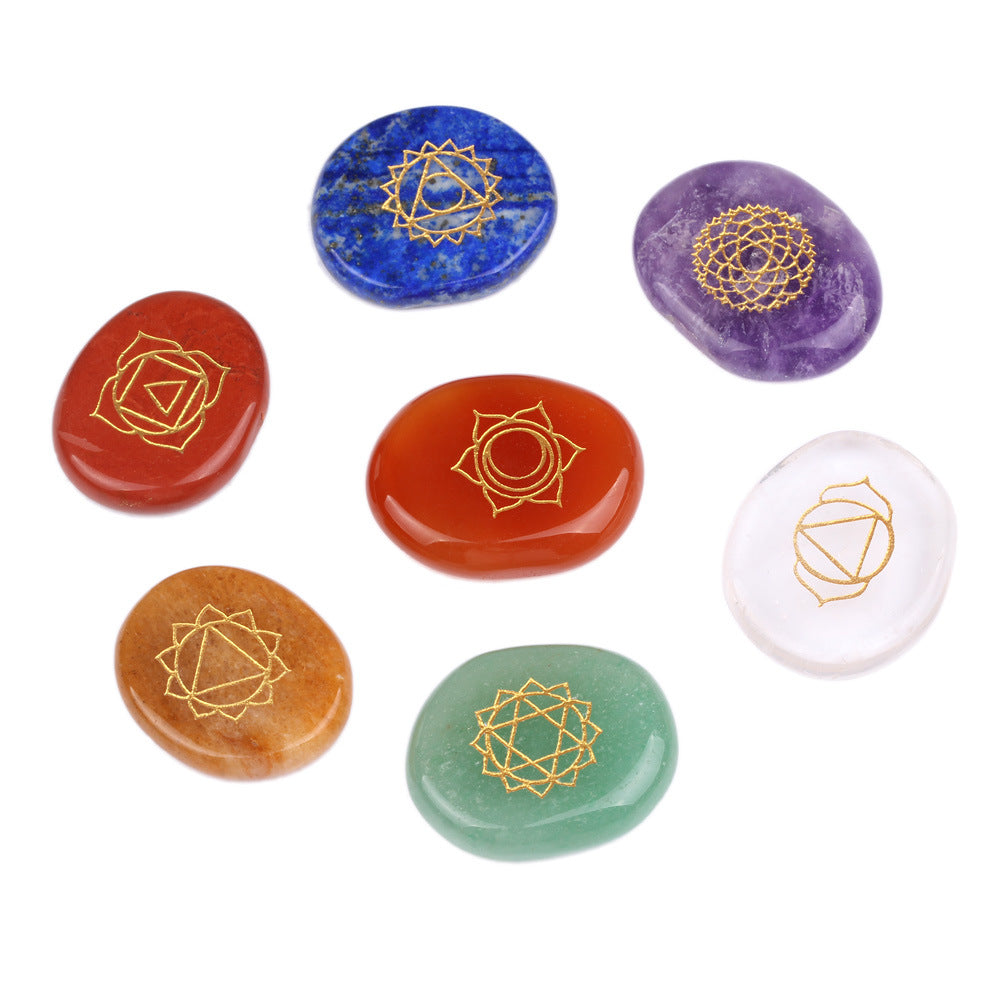 7-Chakra Pocket Palm Stones