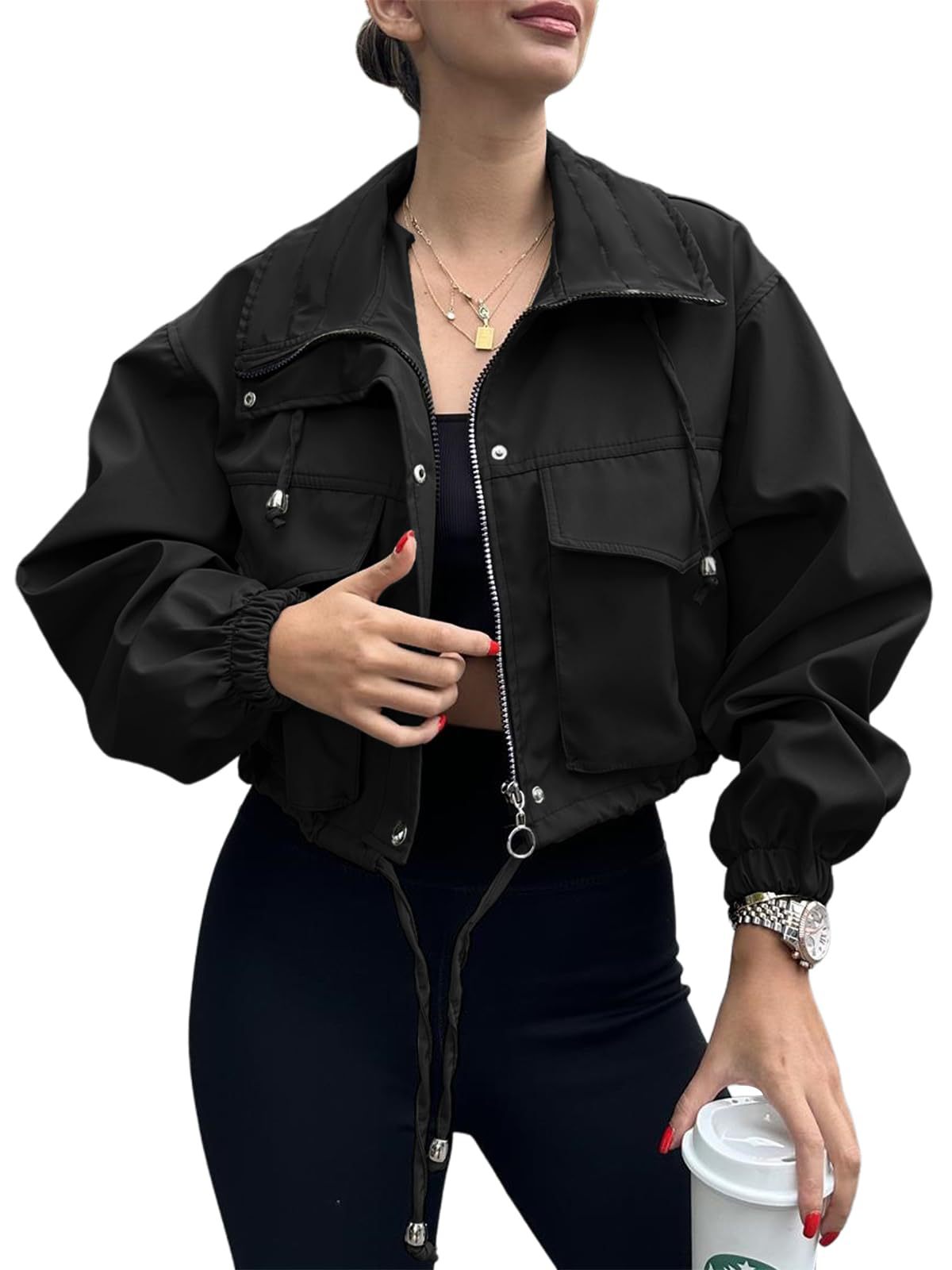 Short Zip Trench Jacket