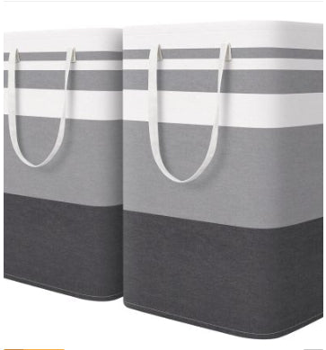 Foldable Striped Laundry Basket