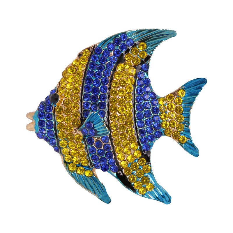 Rhinestone Fish Brooch