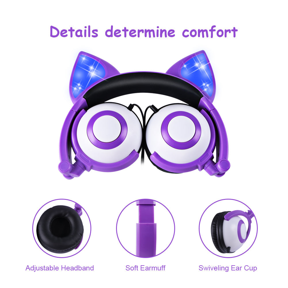 LED Cat Ear Headphones