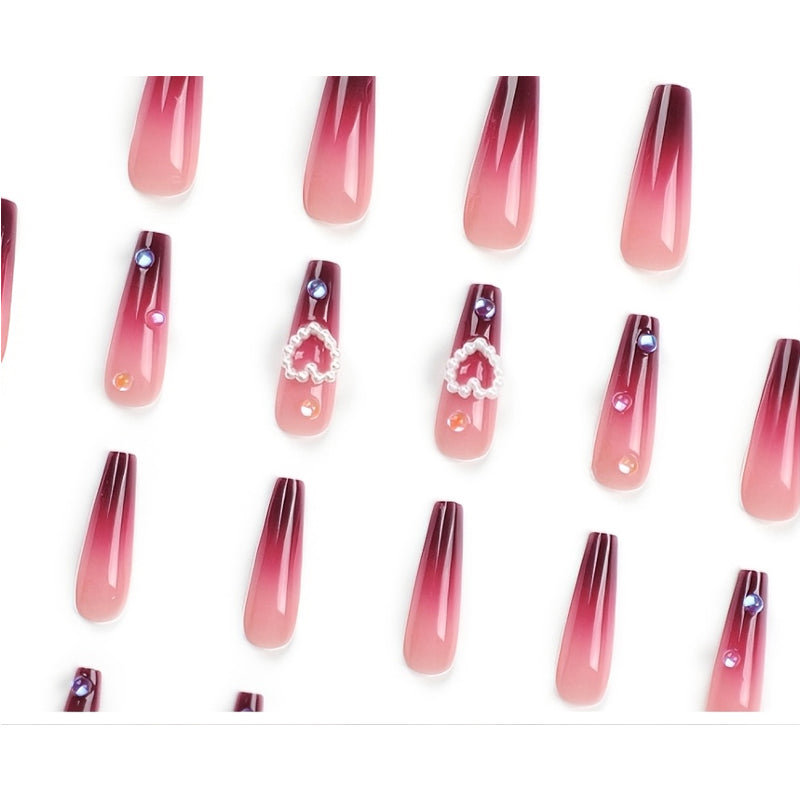 Red Heart Press-On Nails (24 Pcs)