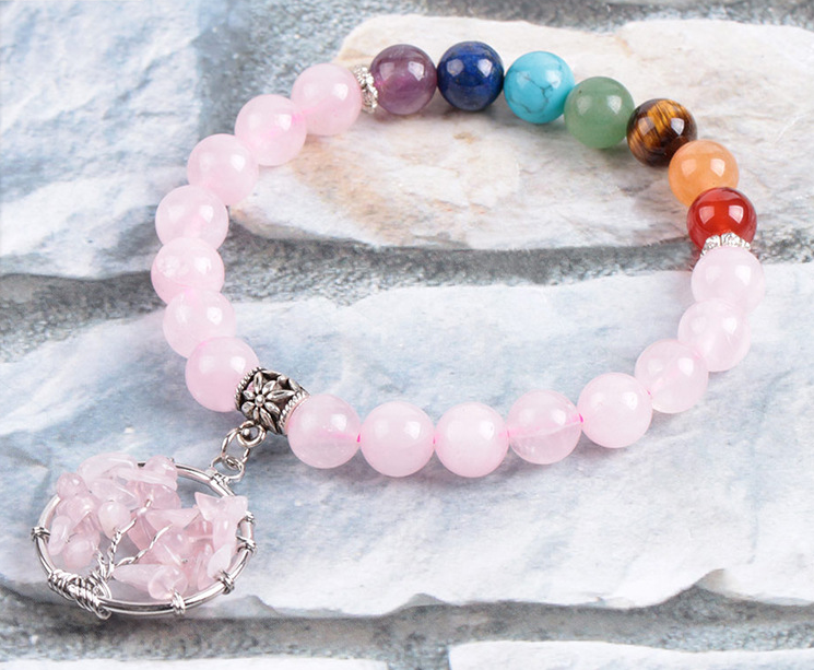 Seven Chakra Crystal Bead Bracelet