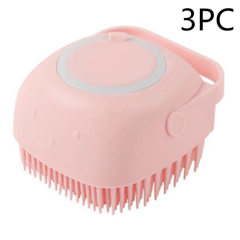 Silicone Pet Bath Brush with Shampoo Dispenser