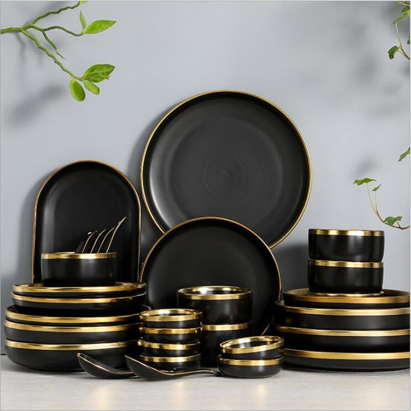 Matte Black Ceramic Dinnerware
