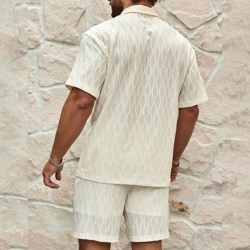 Men's Button Shirt & Shorts Set