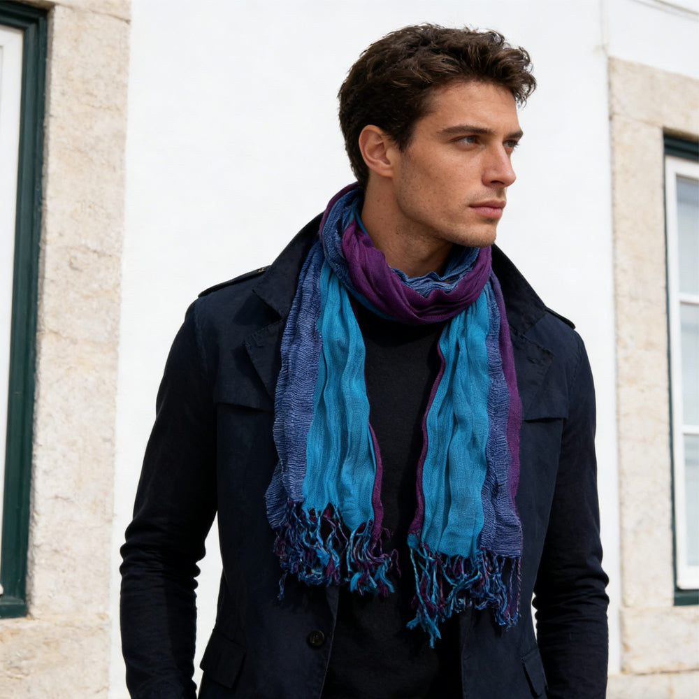 Sky Blue Crinkle Scarf