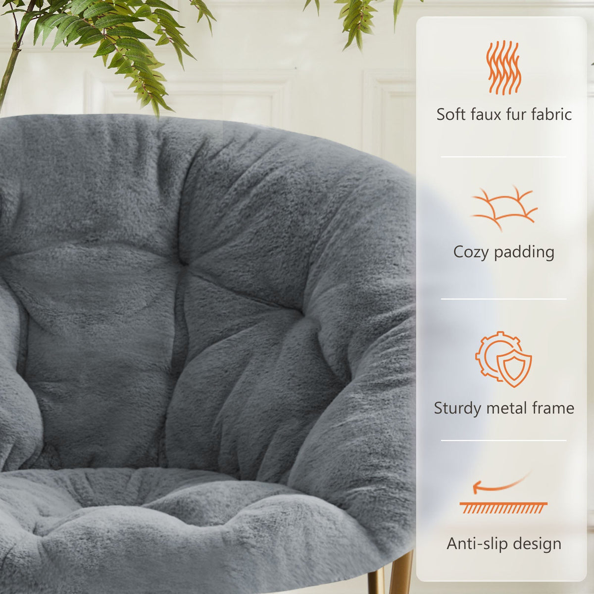 Faux Fur Saucer Chair