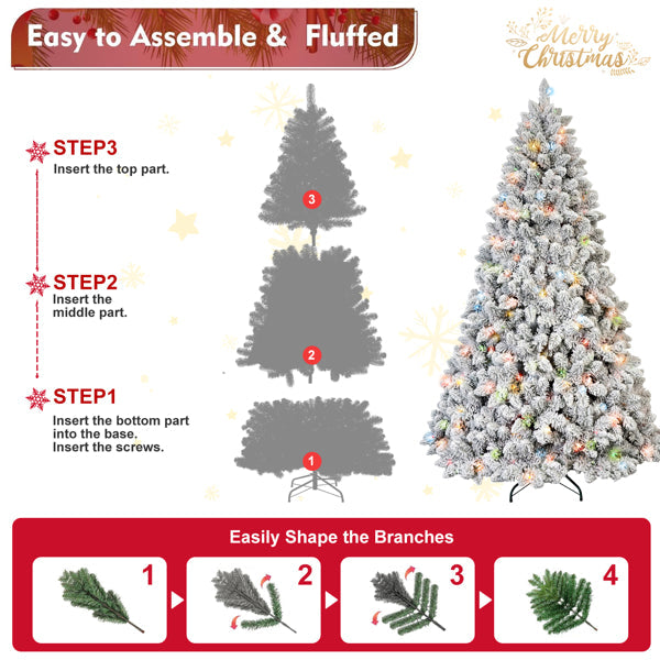 4 ft Pre-Lit Flocked Christmas Tree