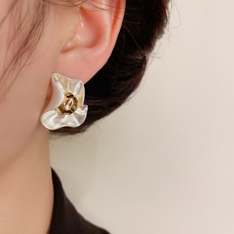 Metal Petal Earrings