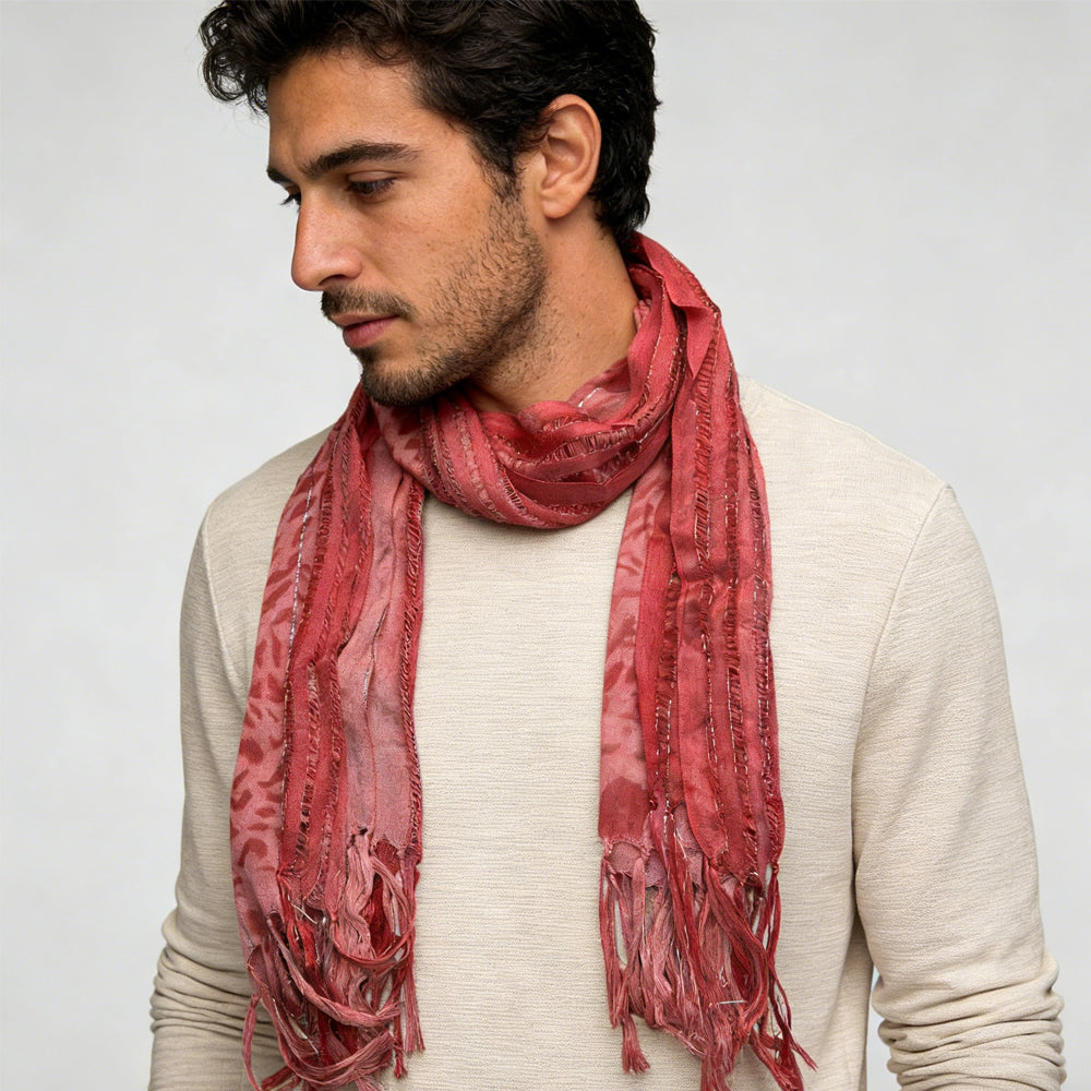 Pink Leopard Boho Scarf