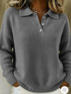 Soft Collared Button Sweater